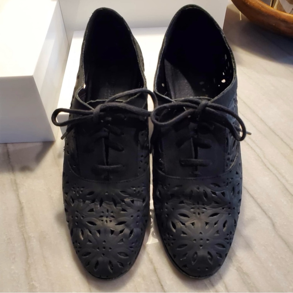 Denim & Supply Ralph Lauren Hope Black Oxford Brogue Wingtips - Picture 2 of 9